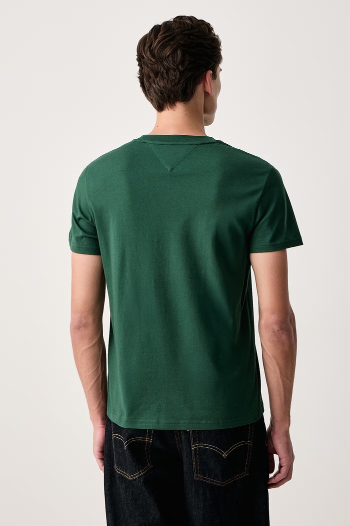 Odzież Tommy Jeans T-shirt męski bawełniany DM0DM23550 zielony