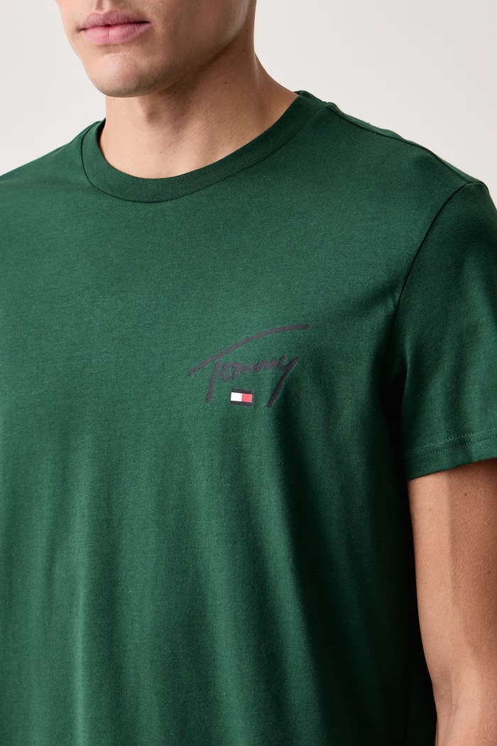 T-shirt męski bawełniany Tommy Jeans DM0DM23550 zielony