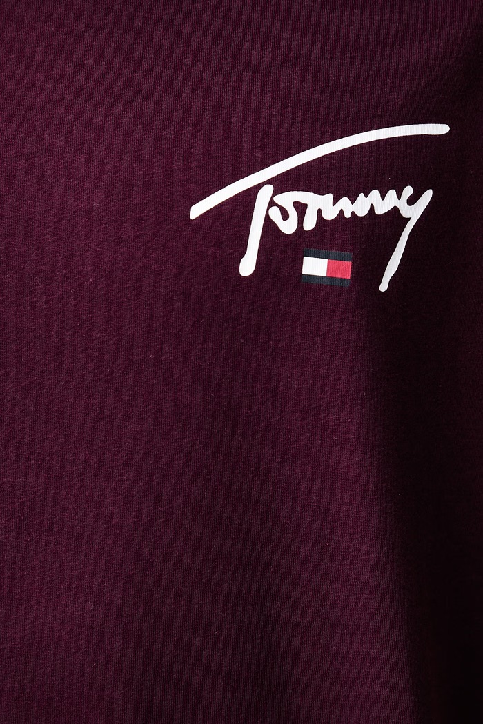 T-shirt męski bawełniany Tommy Jeans bordowy DM0DM23550