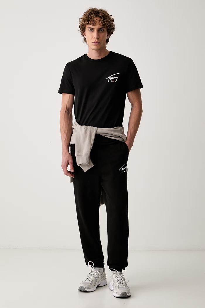 Tommy Jeans tričko pánské bavlněné DM0DM23550 černá AW26