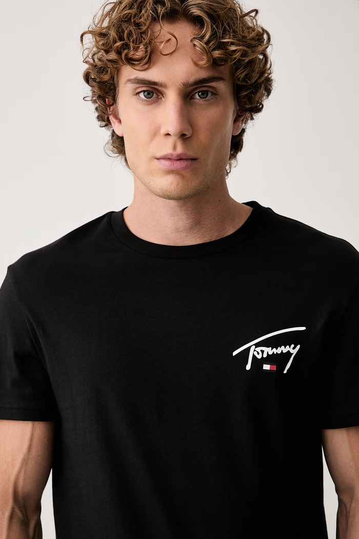 Tommy Jeans tričko pánské bavlněné černá DM0DM23550