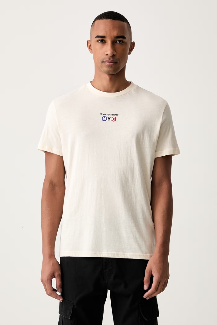 Tommy Jeans majica za žene od pamuka bež DM0DM23545