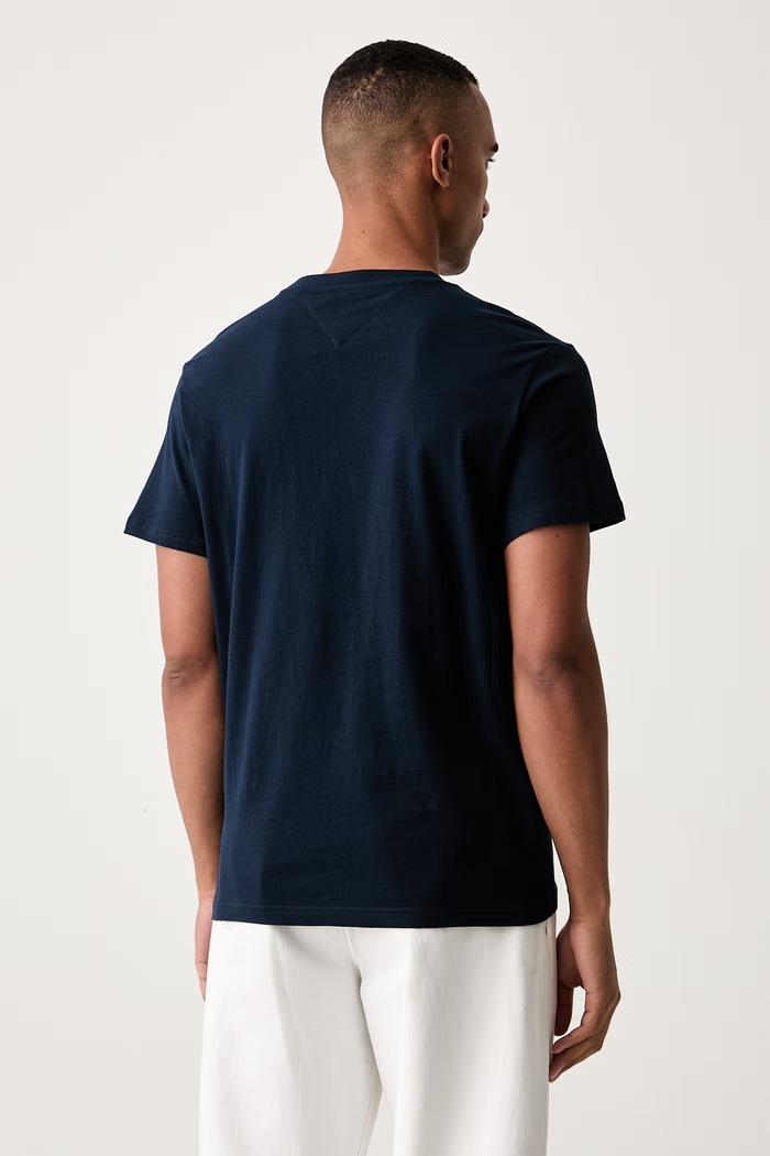 Odjeća Tommy Jeans majica ženska pamučna DM0DM23545 mornarsko plava