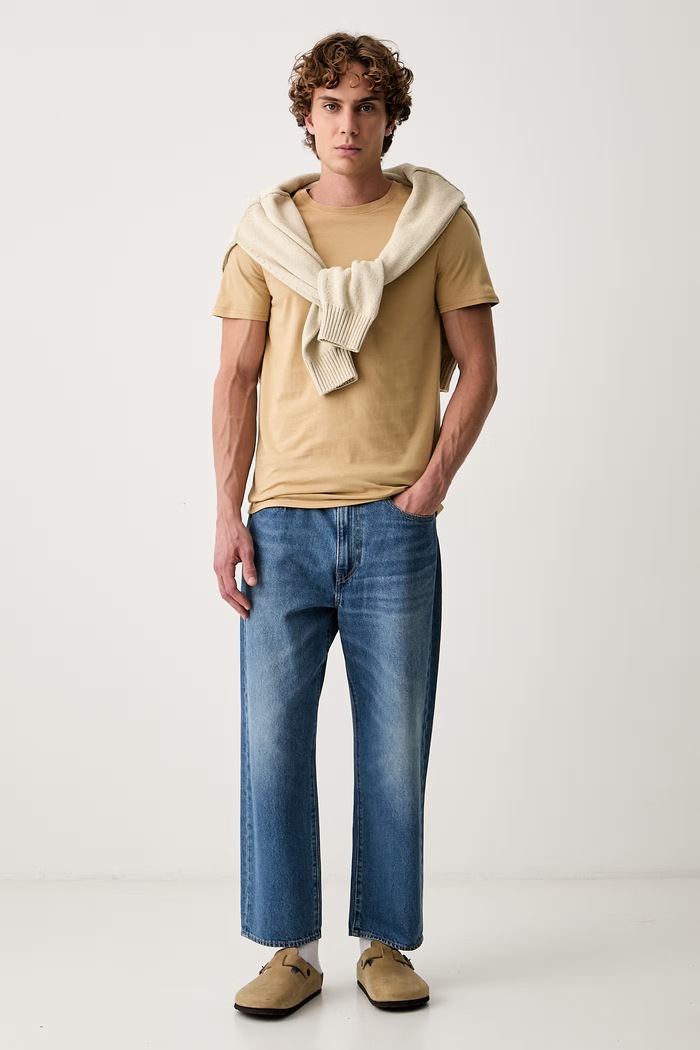Tommy Jeans tričko pánské bavlněné DM0DM04411. béžová AW26