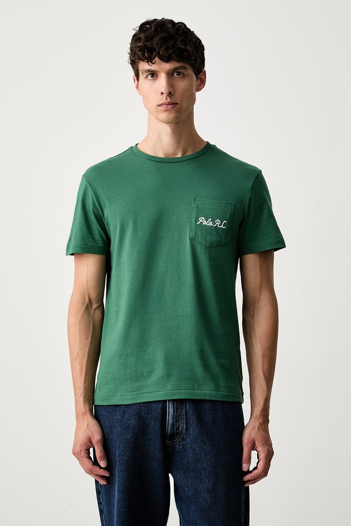 Oblečenie Polo Ralph Lauren tričko pánske bavlnené 710B30184 zelená
