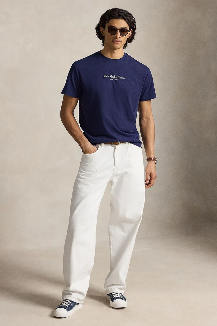 Odzież Polo Ralph Lauren T-shirt męski bawełniany 710B26090 granatowy