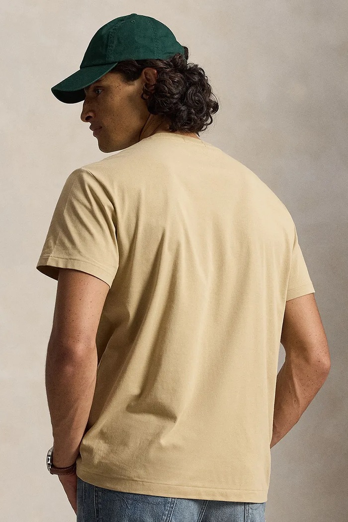 Polo Ralph Lauren T-shirt męski bawełniany 710B26090 beżowy AW26