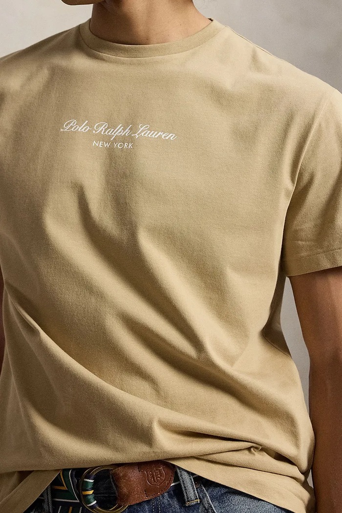 Polo Ralph Lauren T-shirt męski bawełniany beżowy 710B26090