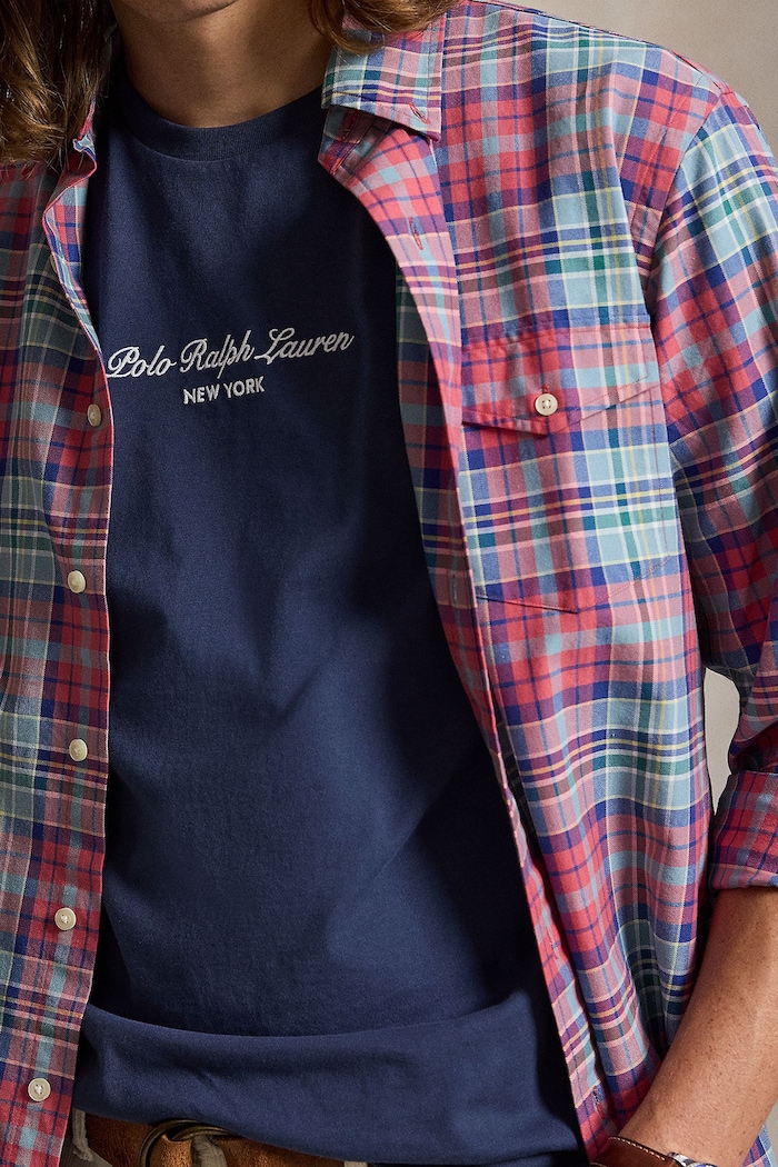 T-shirt męski bawełniany Polo Ralph Lauren 710B26090 niebieski