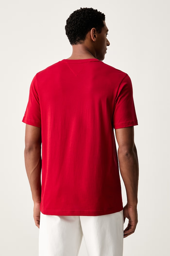 Odzież Tommy Hilfiger T-shirt męski bawełniany MW0MW44882 czerwony