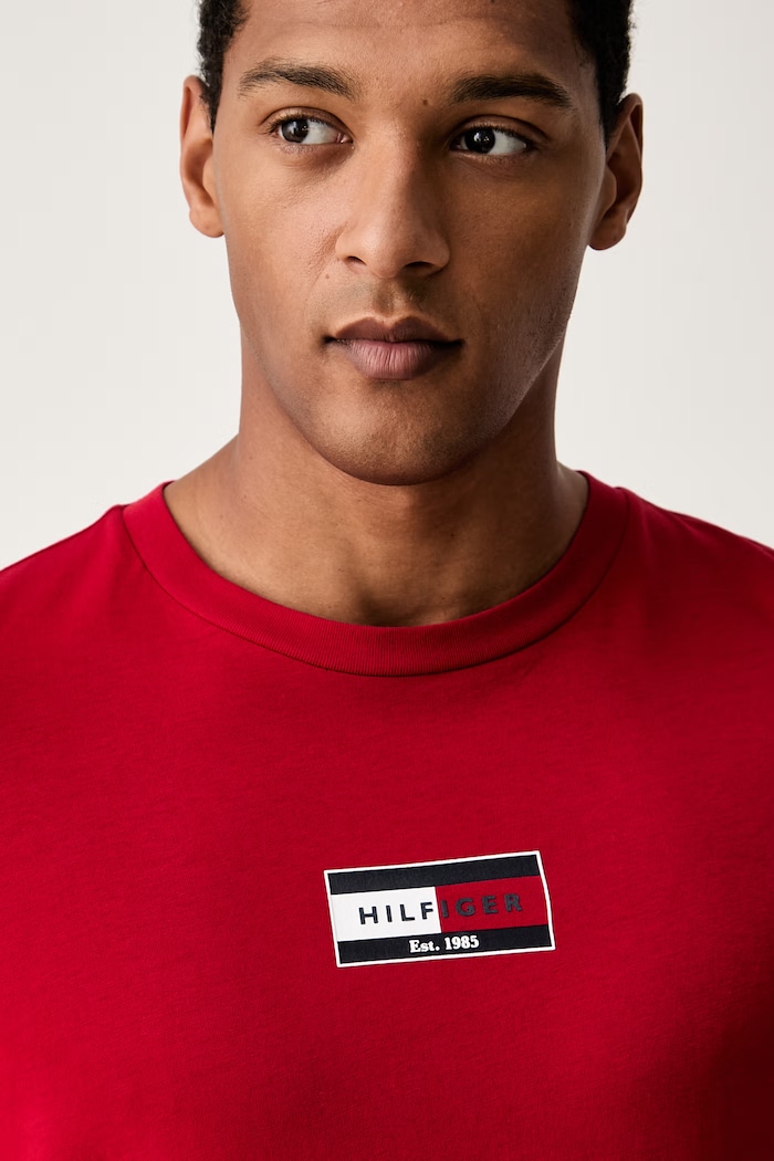 Tommy Hilfiger t-shirt da uomo in cotone rosso MW0MW44882