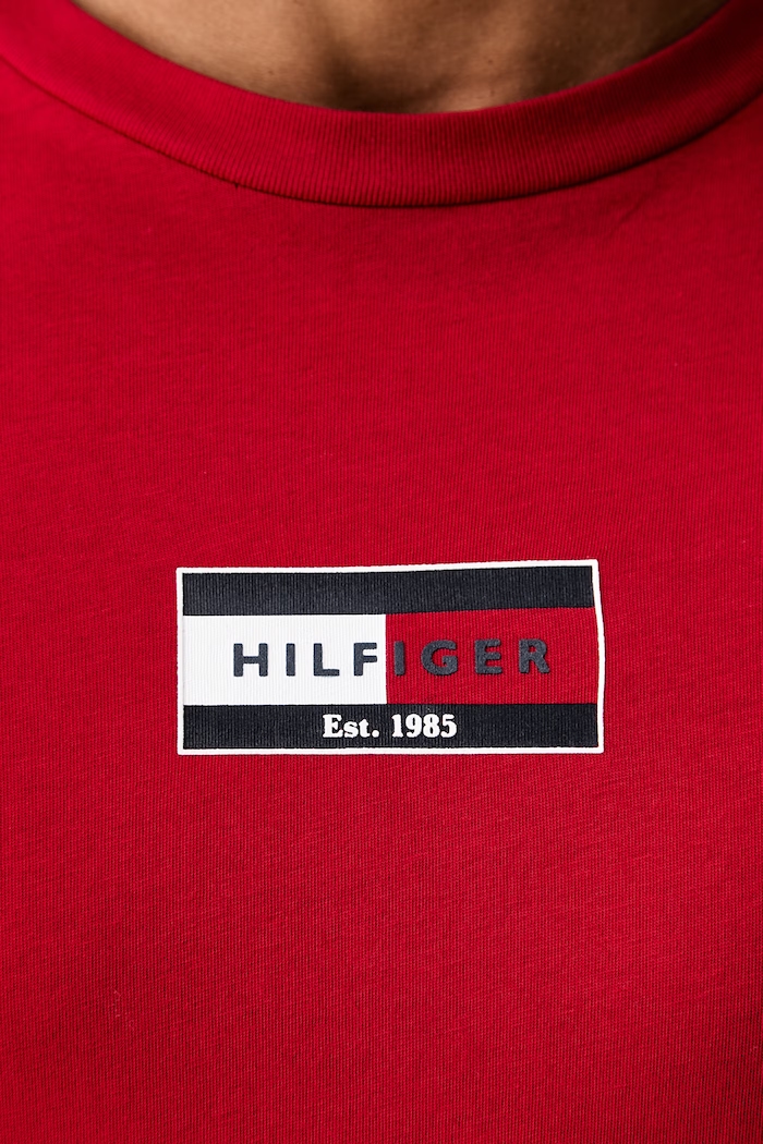 T-shirt męski bawełniany Tommy Hilfiger czerwony MW0MW44882