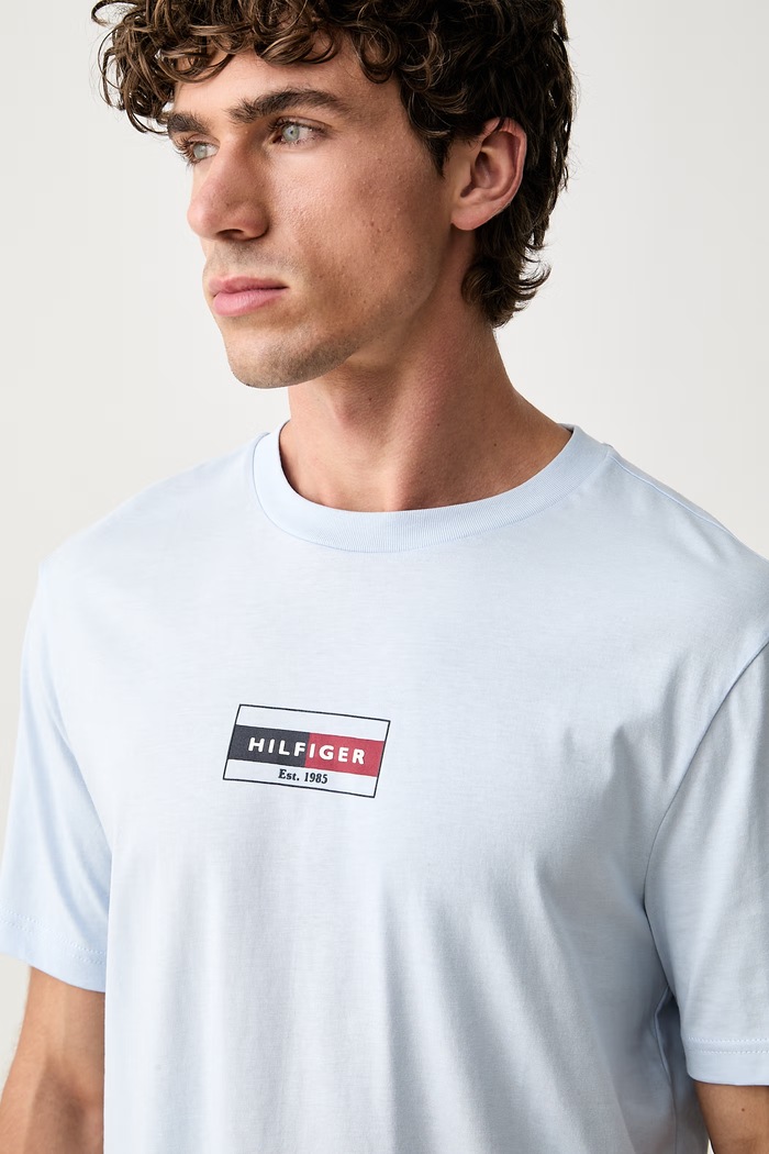 Tommy Hilfiger T-shirt męski bawełniany niebieski MW0MW44882