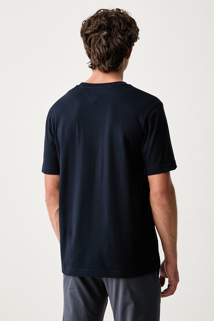 Odzież Tommy Hilfiger T-shirt męski bawełniany MW0MW44882 granatowy