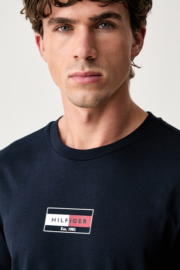 Tommy Hilfiger T-shirt męski bawełniany granatowy MW0MW44882