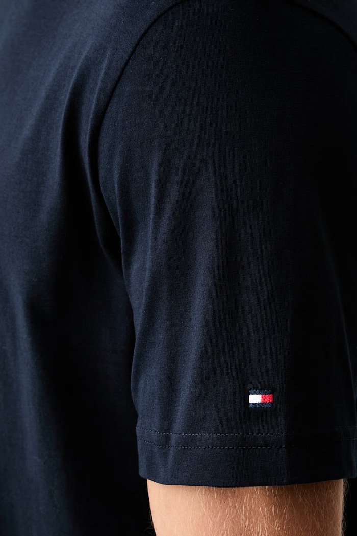 Tommy Hilfiger T-shirt męski bawełniany MW0MW44882 granatowy