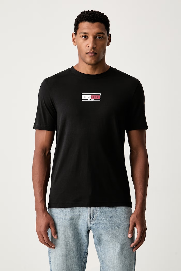 Tommy Hilfiger T-shirt męski bawełniany czarny MW0MW44882