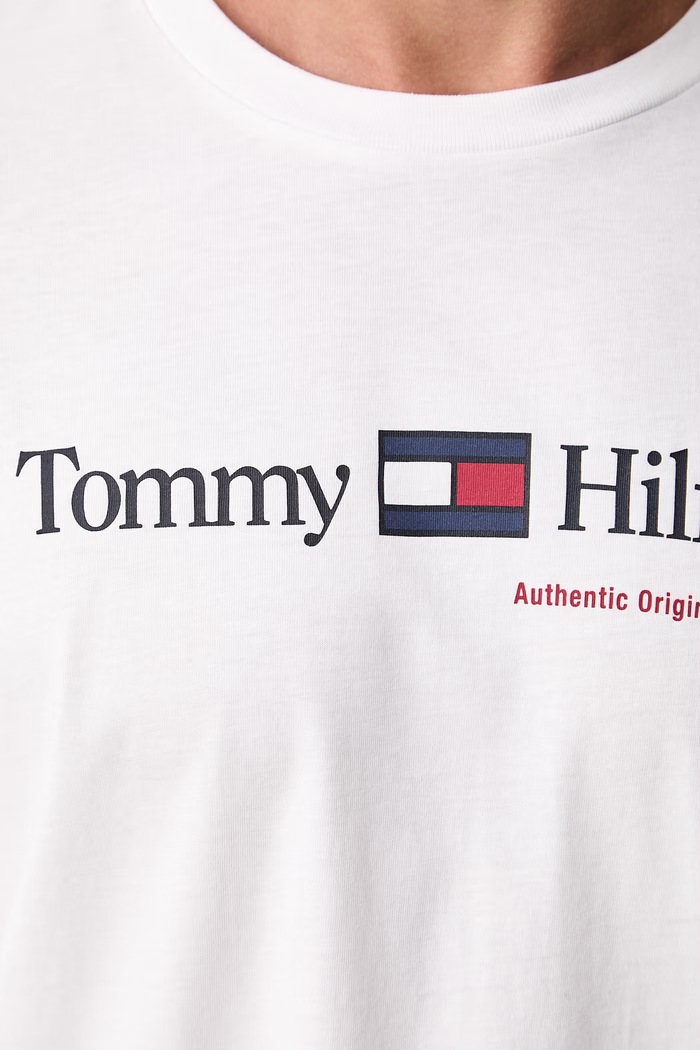 Tommy Hilfiger tričko pánske bavlnené MW0MW44875 biela