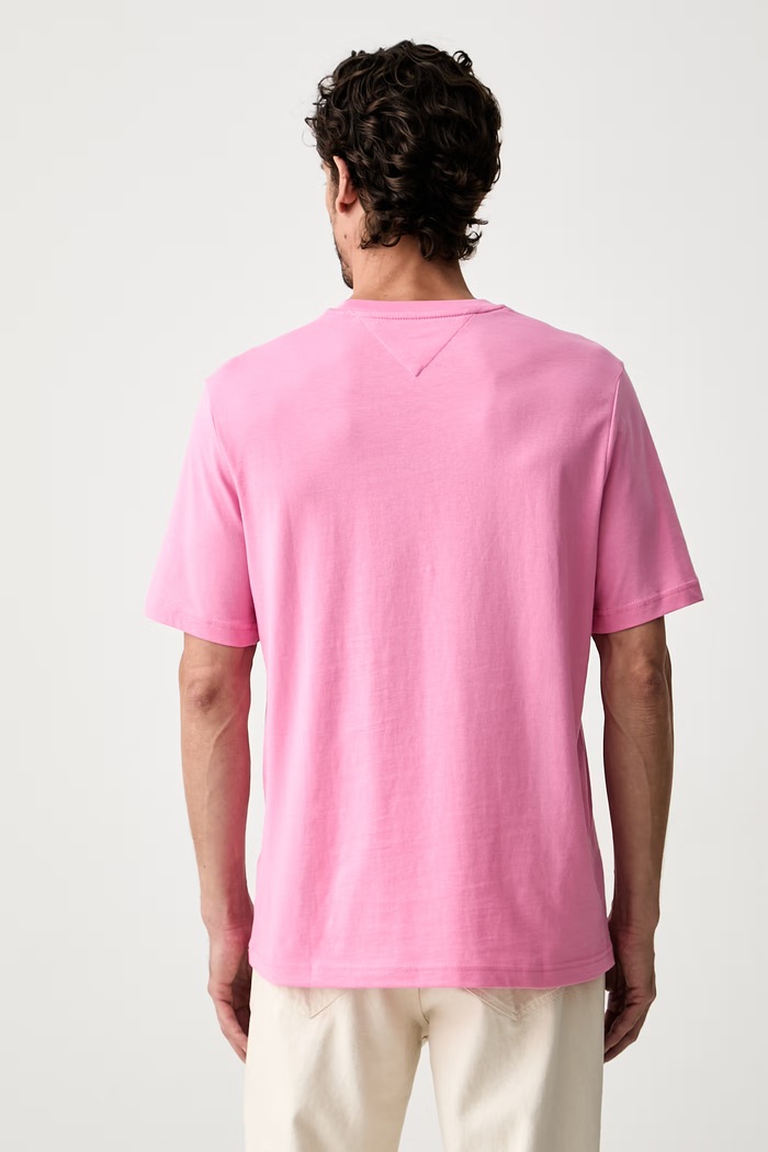 Odzież Tommy Hilfiger T-shirt męski bawełniany MW0MW44875 różowy