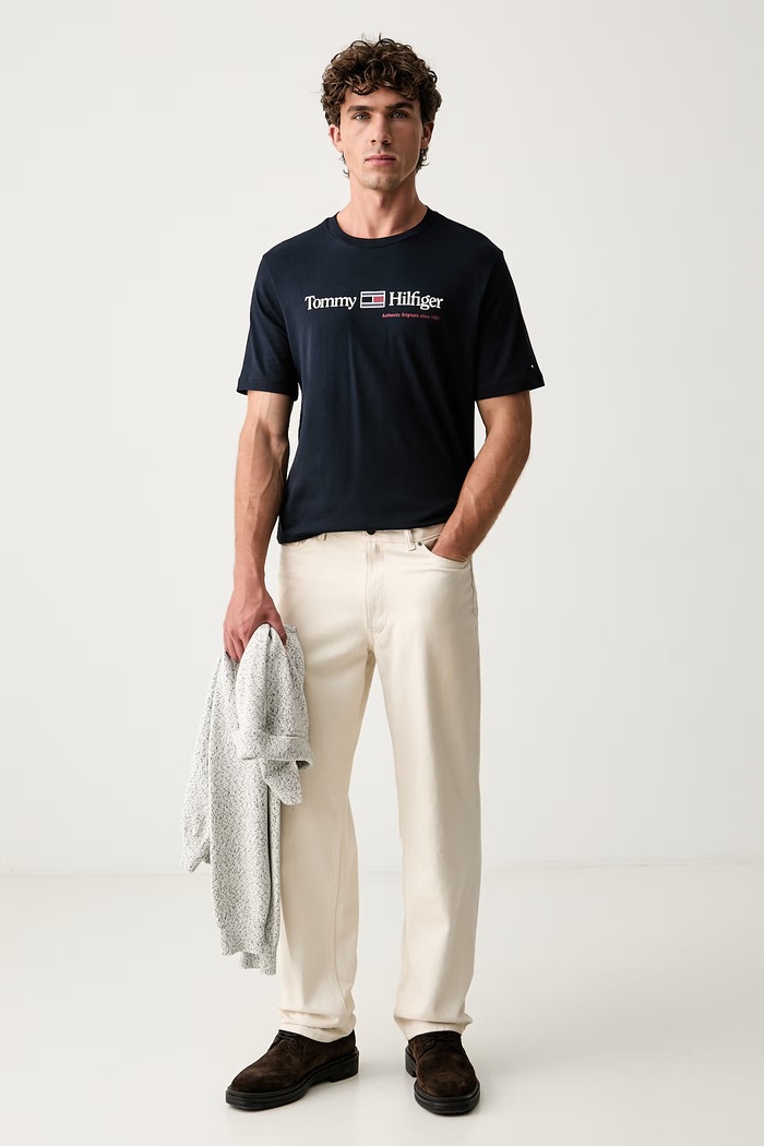 Tommy Hilfiger tričko pánske bavlnené MW0MW44875 tmavomodrá AW26