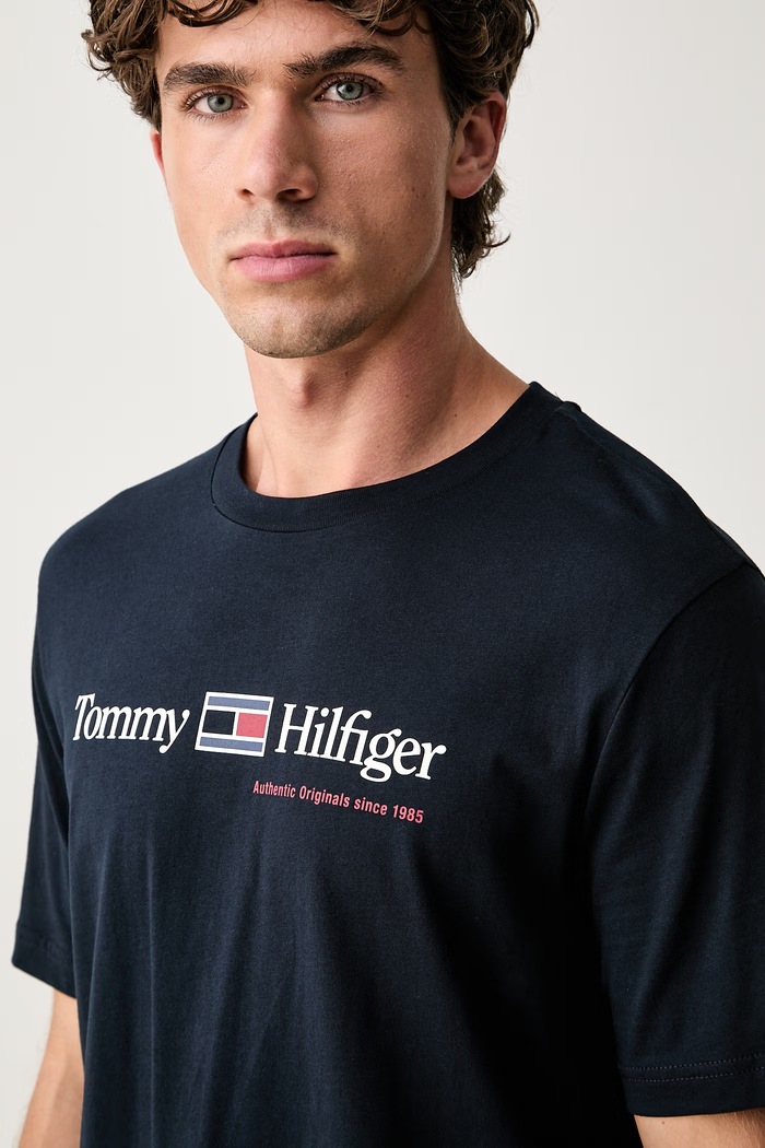 Tommy Hilfiger tričko pánske bavlnené tmavomodrá MW0MW44875