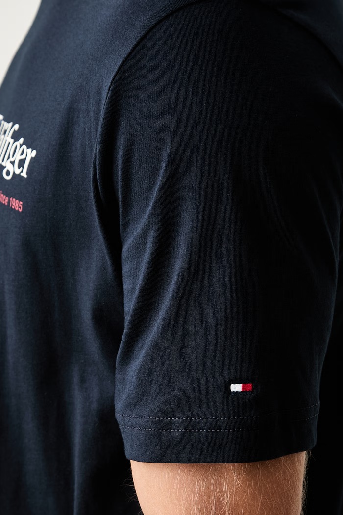 Tommy Hilfiger tričko pánske bavlnené MW0MW44875 tmavomodrá