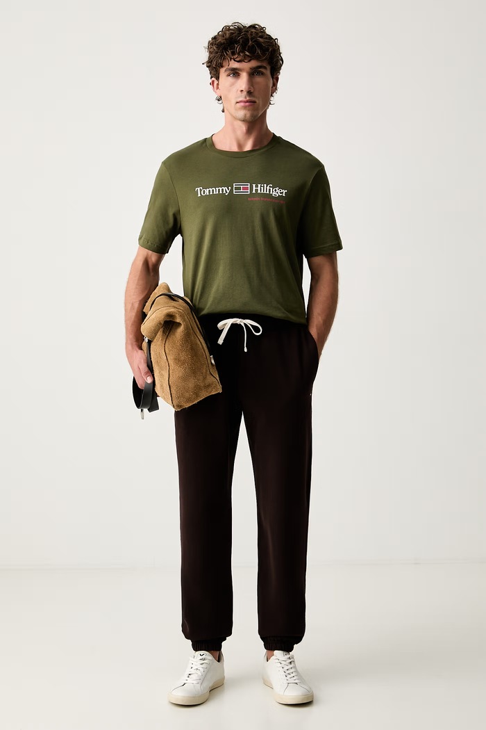 Tommy Hilfiger tričko pánske bavlnené MW0MW44875 zelená AW26