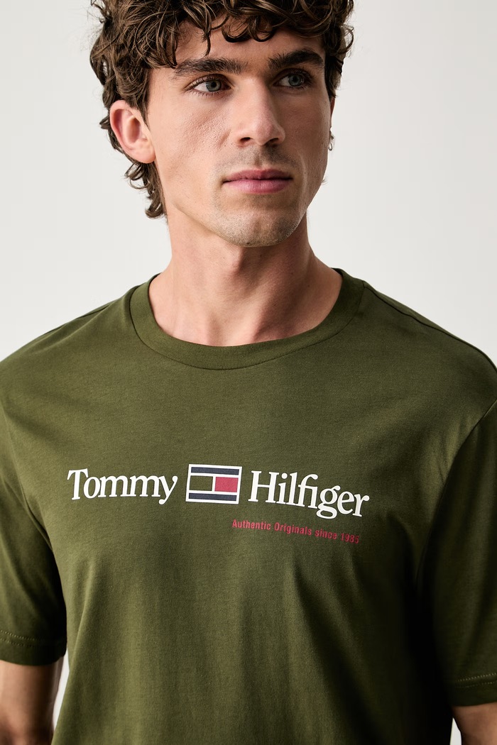 Tommy Hilfiger tričko pánske bavlnené zelená MW0MW44875