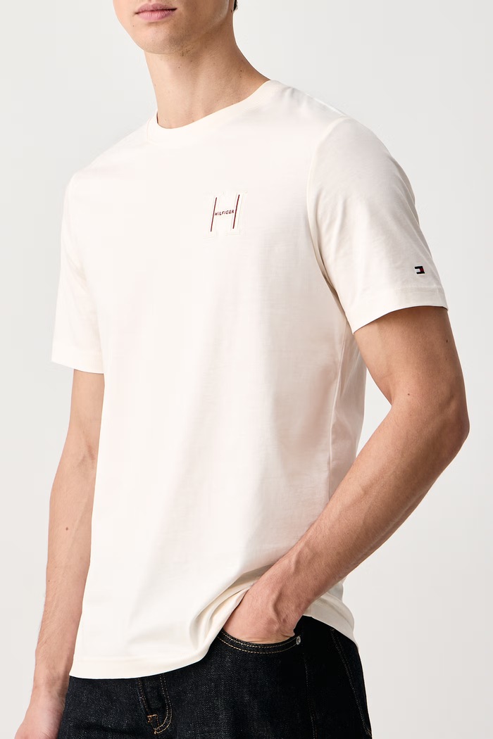 T-shirt ανδρικό βαμβακερό Tommy Hilfiger MW0MW44917 μπεζ