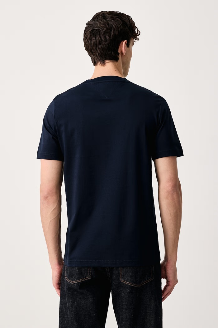 Tommy Hilfiger T-shirt ανδρικό βαμβακερό MW0MW44917 σκούρο μπλε AW26