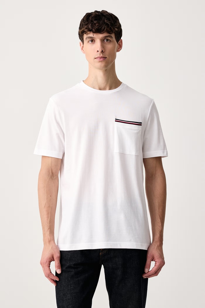 Tommy Hilfiger Kratka majica moška bombažna bela MW0MW44916