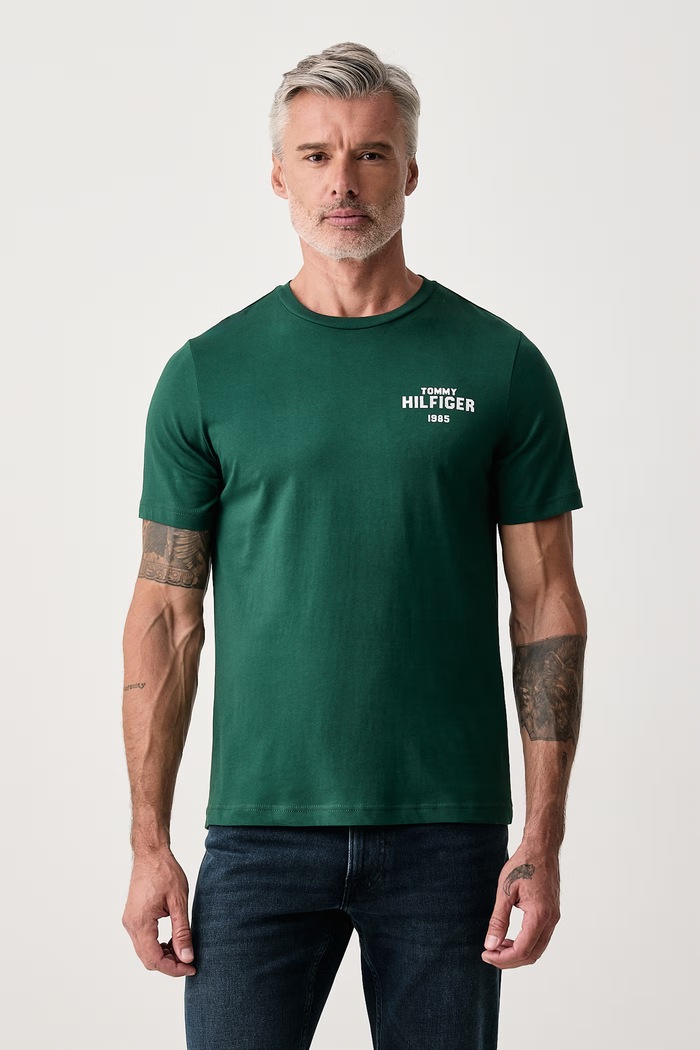 Tommy Hilfiger T-shirt ανδρικό βαμβακερό πράσινο MW0MW44878