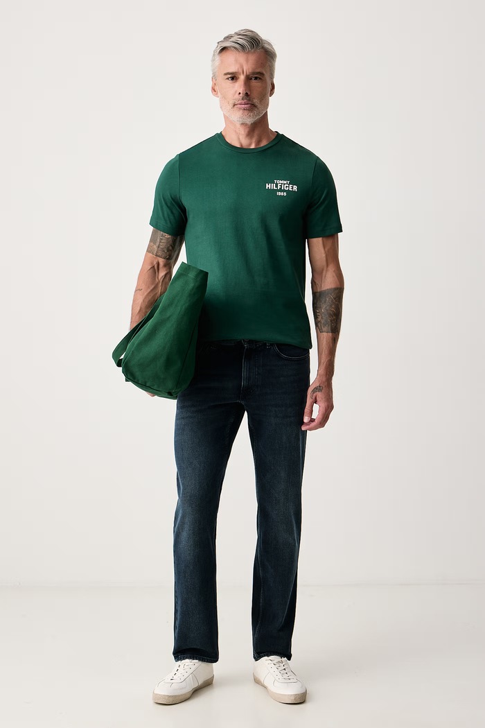 Tommy Hilfiger T-shirt ανδρικό βαμβακερό MW0MW44878 πράσινο AW26