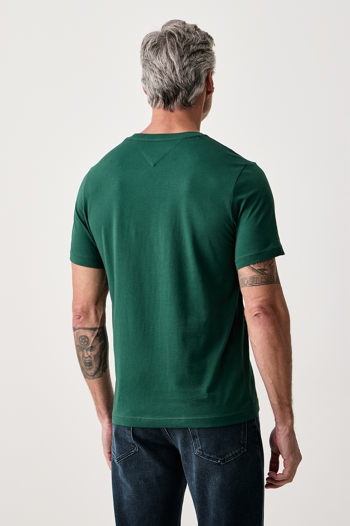 Ρούχα Tommy Hilfiger T-shirt ανδρικό βαμβακερό MW0MW44878 πράσινο