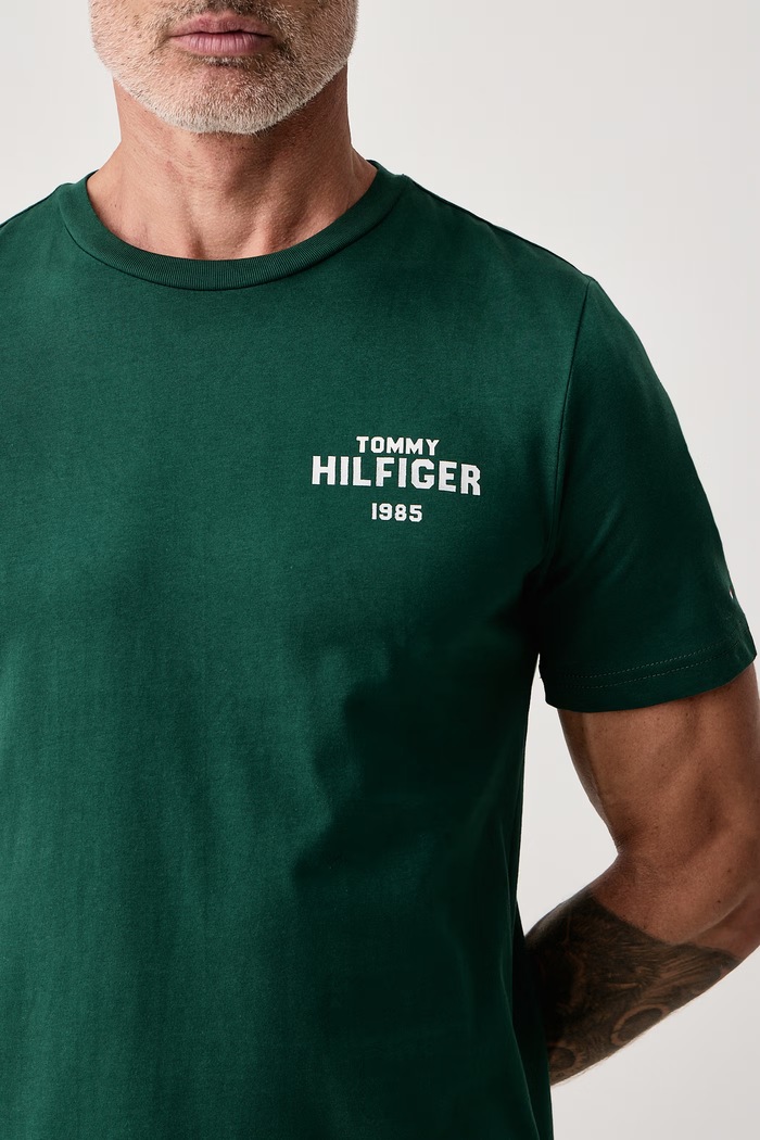 T-shirt ανδρικό βαμβακερό Tommy Hilfiger MW0MW44878 πράσινο