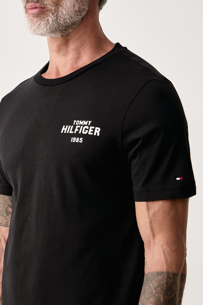T-shirt ανδρικό βαμβακερό Tommy Hilfiger MW0MW44878 μαύρο