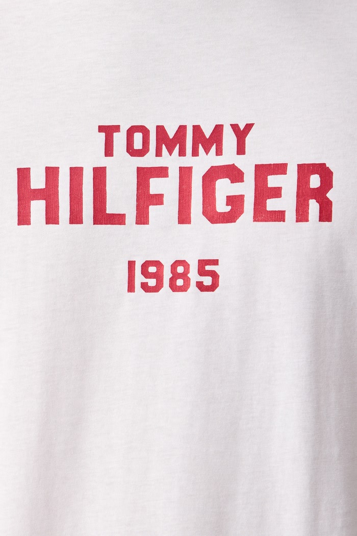 Kratka majica moška bombažna Tommy Hilfiger MW0MW44877 bela