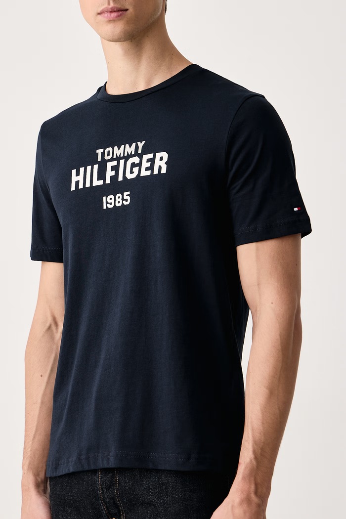 Odjeća Tommy Hilfiger Majica za muškarce od pamuka MW0MW44877 mornarsko plava