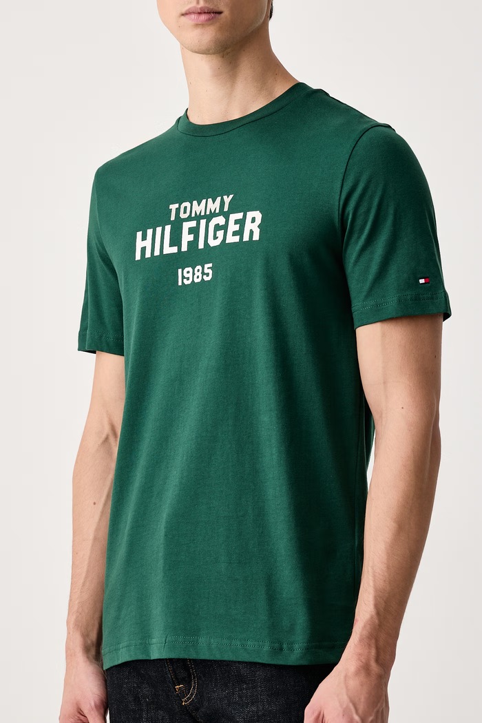 Odjeća Tommy Hilfiger Majica za muškarce od pamuka MW0MW44877 zelena