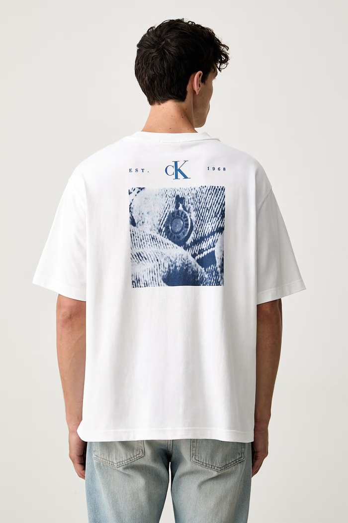 Calvin Klein Jeans T-shirt męski bawełniany biały LV04RH803G