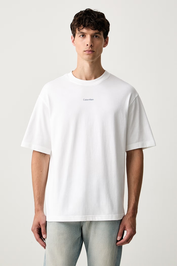 Odzież Calvin Klein Jeans T-shirt męski bawełniany LV04RH803G biały