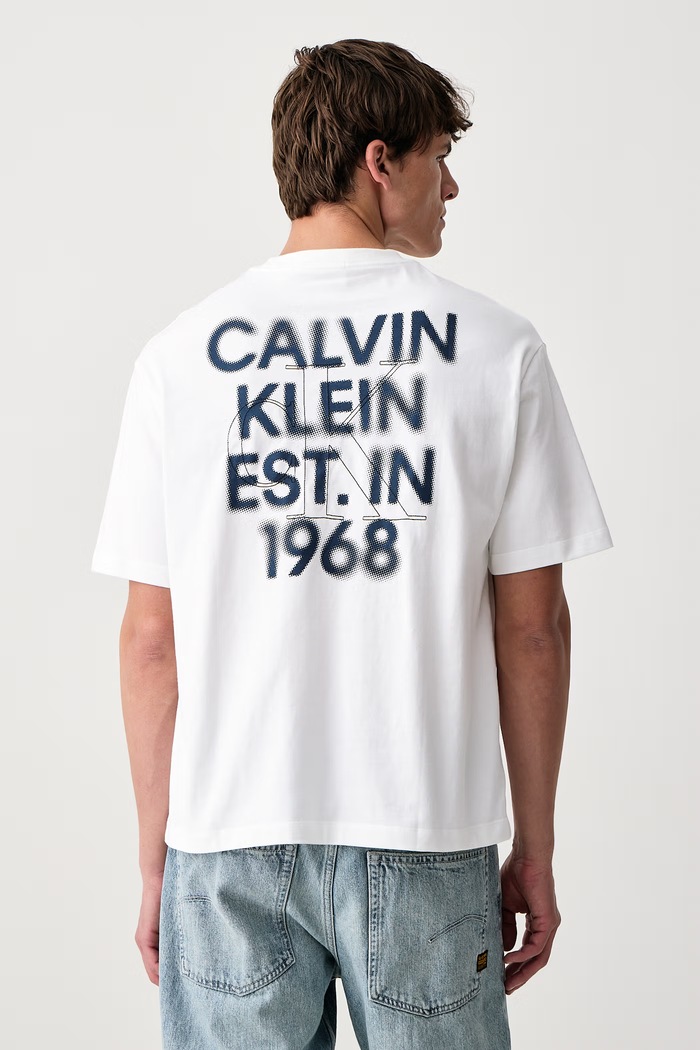 Calvin Klein Jeans Kratka majica moška bombažna bela LV04RH842G