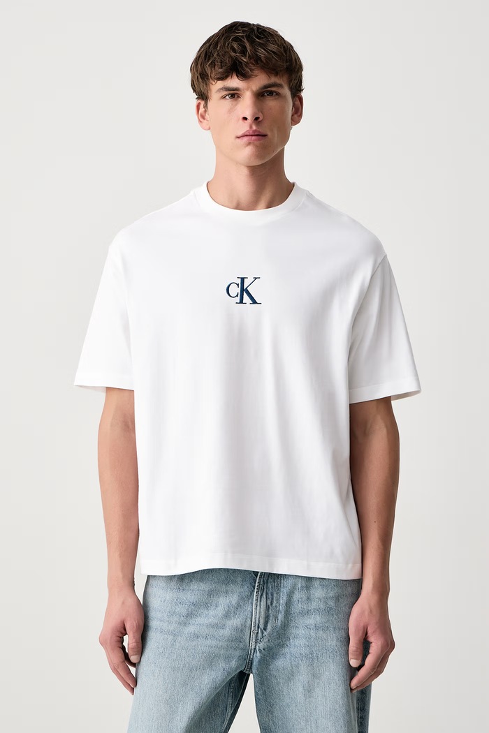 Oblačila Calvin Klein Jeans Kratka majica moška bombažna LV04RH842G bela