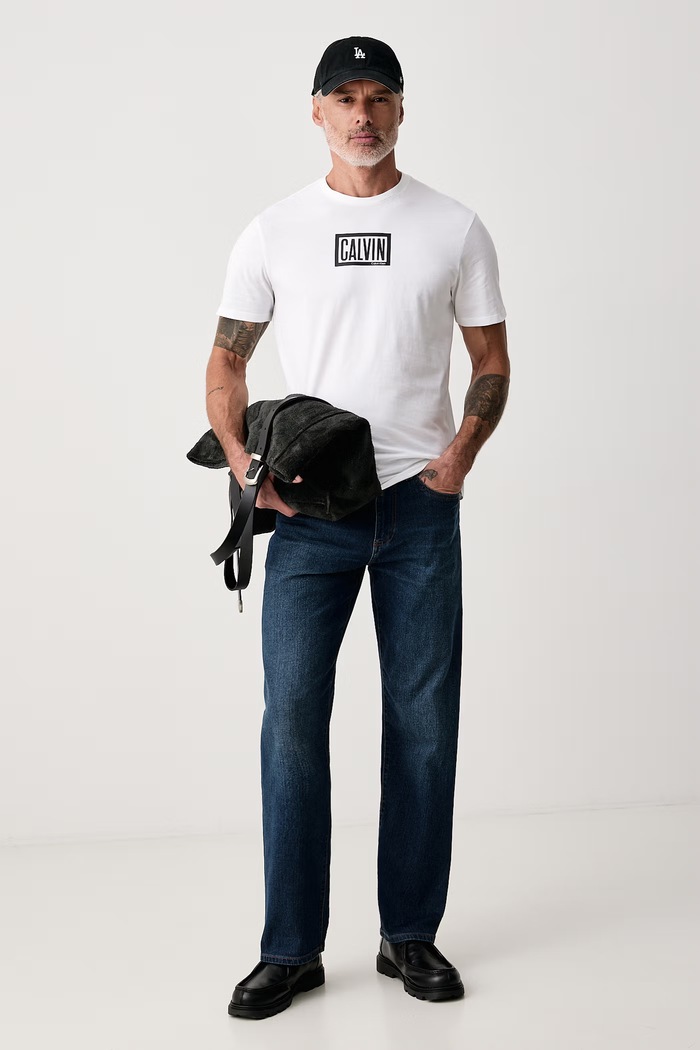 Calvin Klein Jeans Tričko pánske bavlnené LV04RH818G biela AW26