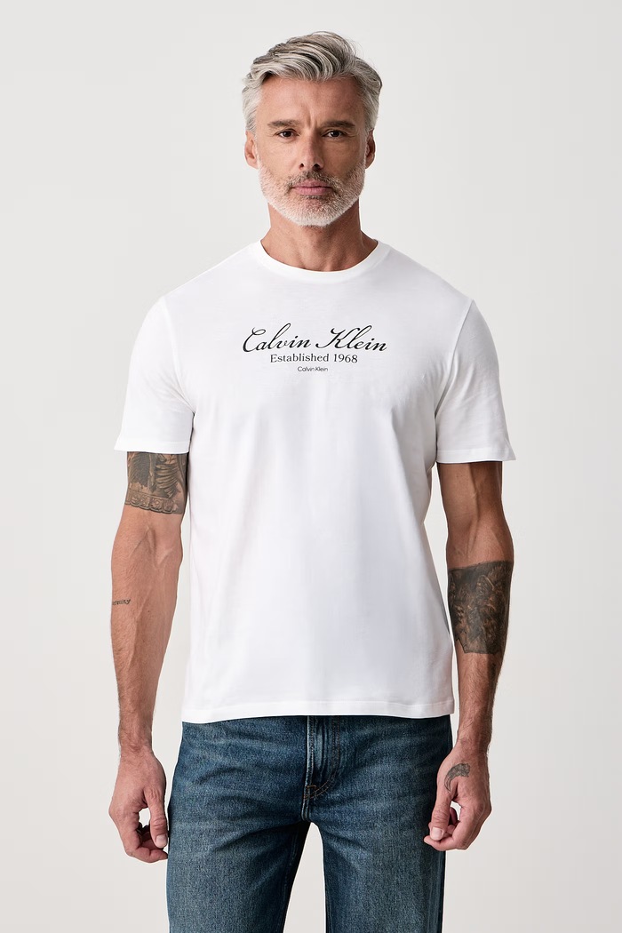 Calvin Klein Jeans Tričko pánske bavlnené biela LV04RH830G