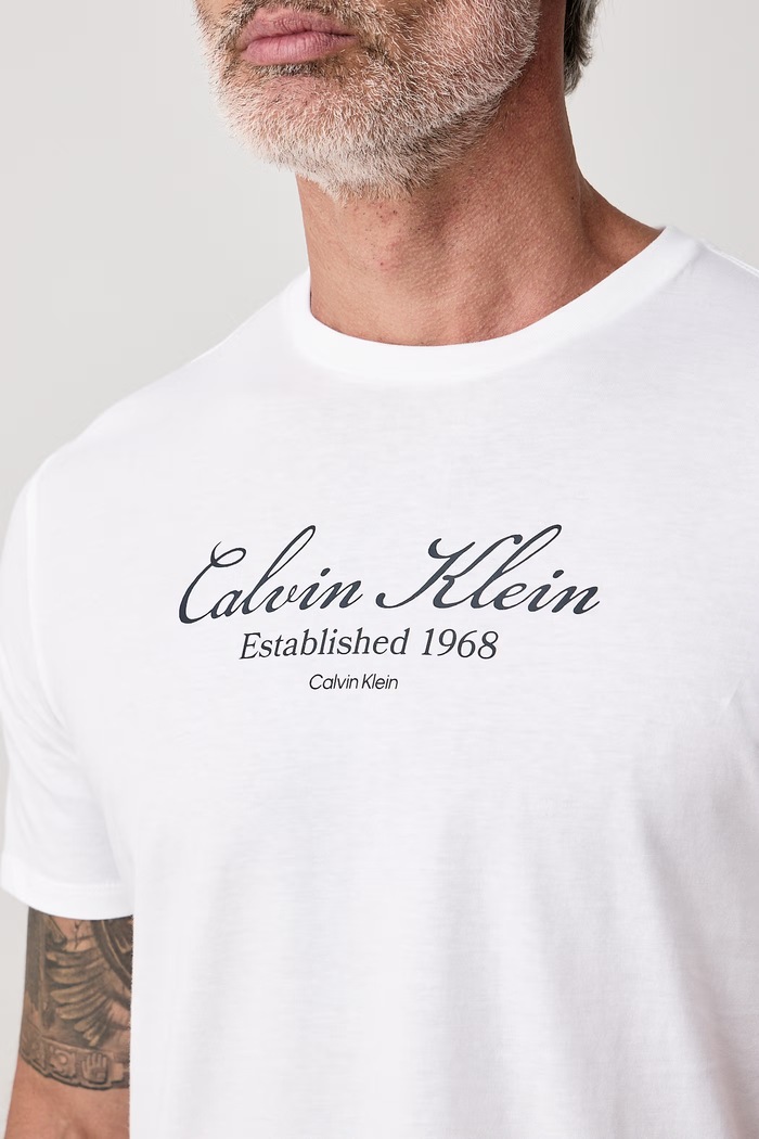 Tričko pánske bavlnené Calvin Klein Jeans LV04RH830G biela
