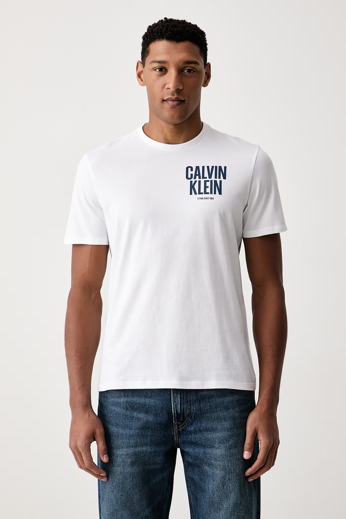 Calvin Klein Jeans T-shirt męski bawełniany biały LV04RH816G