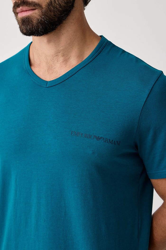 Emporio Armani Underwear T-shirt lounge męski bawełniany z elastanem 2-pack EM000392.AF25019