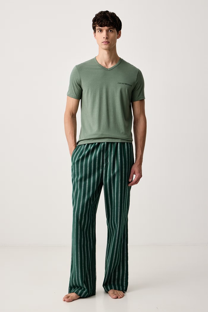 Odzież Emporio Armani Underwear T-shirt lounge męski bawełniany z elastanem 2-pack EM000392.AF25019 czarny
