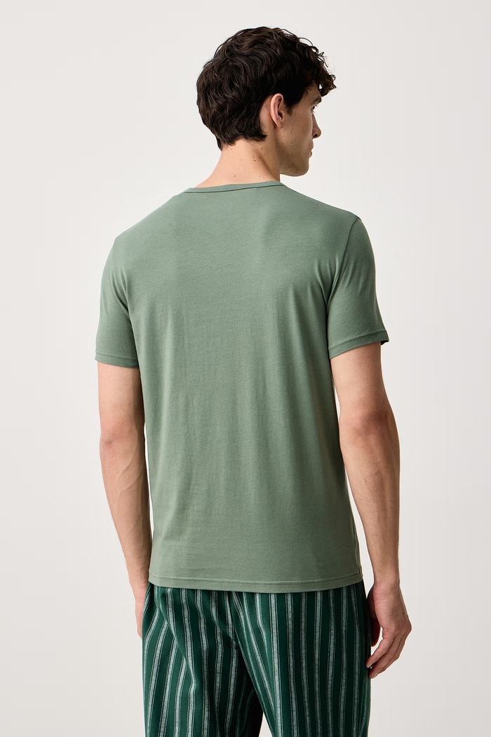 T-shirt lounge męski bawełniany z elastanem 2-pack Emporio Armani Underwear EM000392.AF25019 czarny